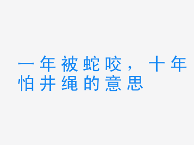 成语一年被蛇咬，十年怕井绳的意思