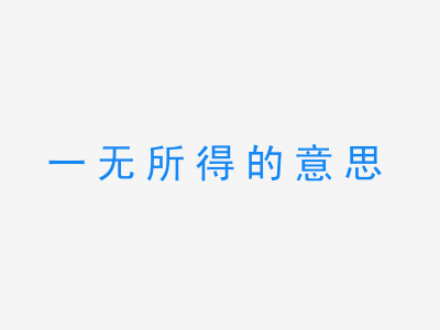 成语一无所得的意思