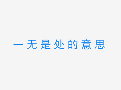 成语一无是处的意思