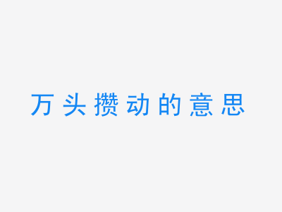 成语万头攒动的意思