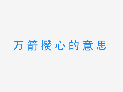 成语万箭攒心的意思