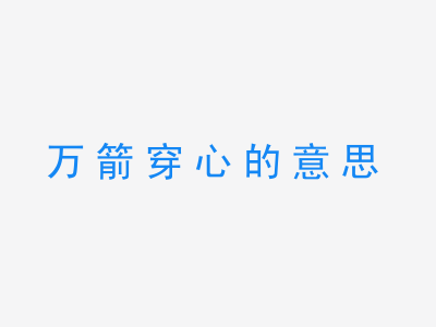 成语万箭穿心的意思