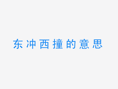 成语东冲西撞的意思