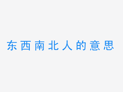 成语东西南北人的意思