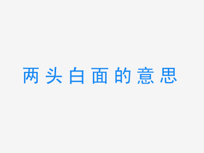 成语两头白面的意思