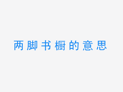 成语两脚书橱的意思