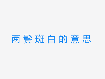 成语两鬓斑白的意思