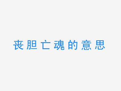 成语丧胆亡魂的意思