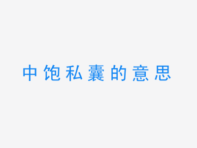 成语中饱私囊的意思