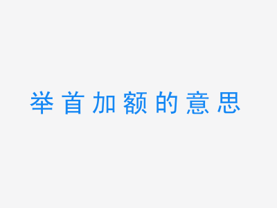 成语举首加额的意思