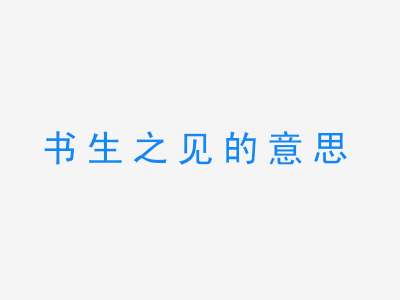 成语书生之见的意思