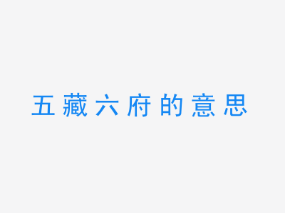 成语五藏六府的意思