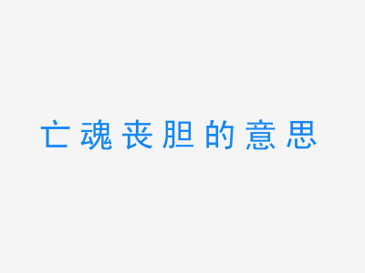 成语亡魂丧胆的意思