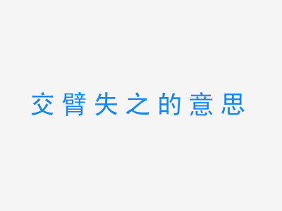 成语交臂失之的意思