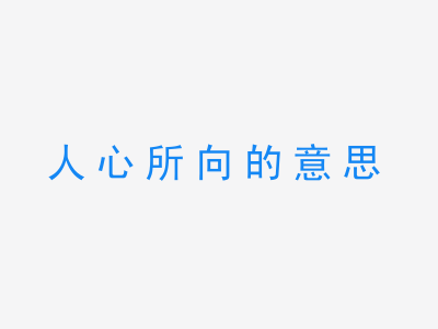 成语人心所向的意思