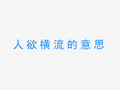 成语人欲横流的意思