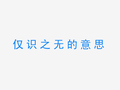 成语仅识之无的意思