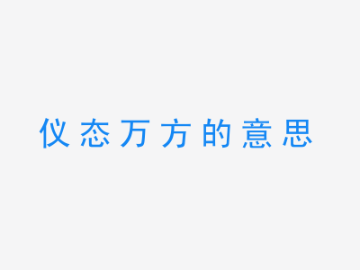 成语仪态万方的意思