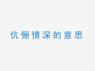 成语伉俪情深的意思