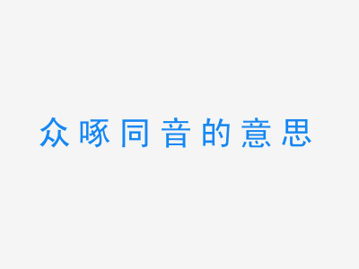 成语众啄同音的意思