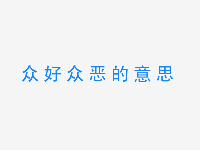 成语众好众恶的意思