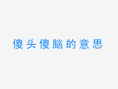 成语傻头傻脑的意思