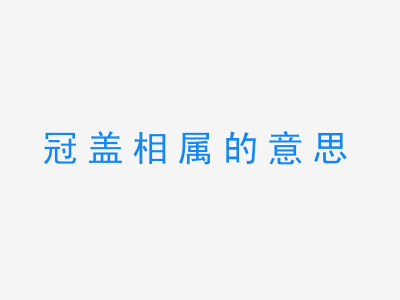 成语冠盖相属的意思