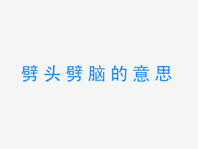 成语劈头劈脑的意思