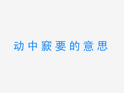 成语动中窾要的意思