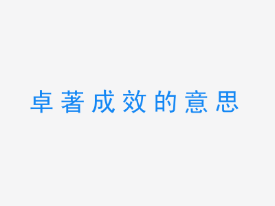 成语卓著成效的意思