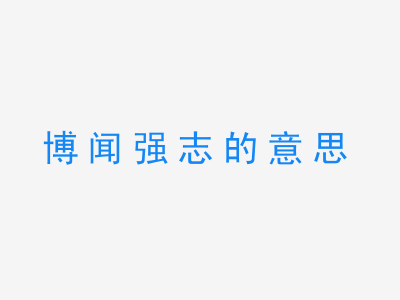 成语博闻强志的意思