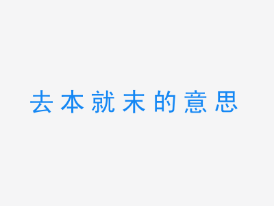 成语去本就末的意思