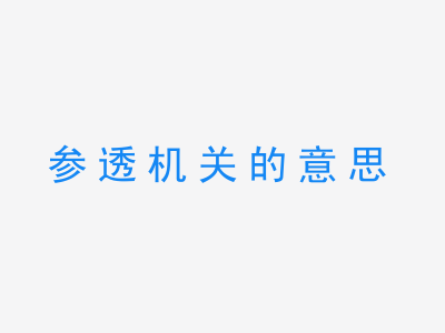 成语参透机关的意思