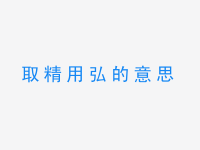 成语取精用弘的意思