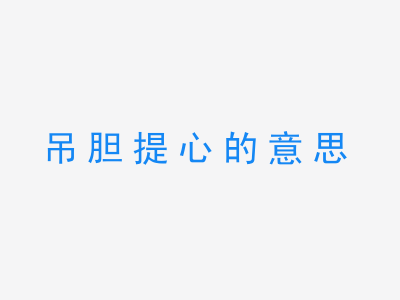 成语吊胆提心的意思