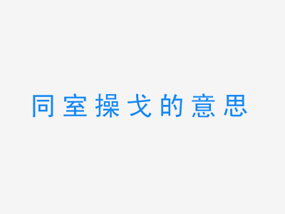 成语同室操戈的意思