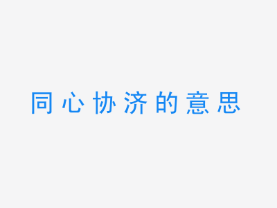 成语同心协济的意思