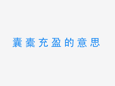 成语囊橐充盈的意思