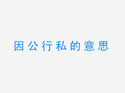 成语因公行私的意思