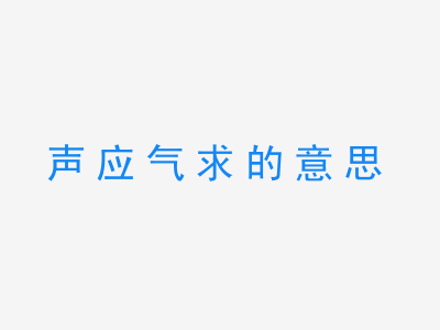 成语声应气求的意思