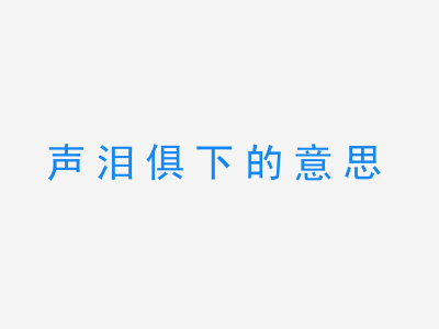 成语声泪俱下的意思