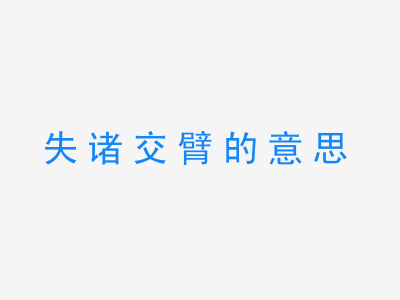 成语失诸交臂的意思