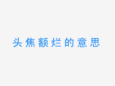 成语头焦额烂的意思