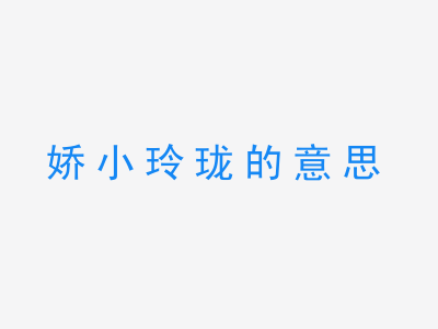 成语娇小玲珑的意思