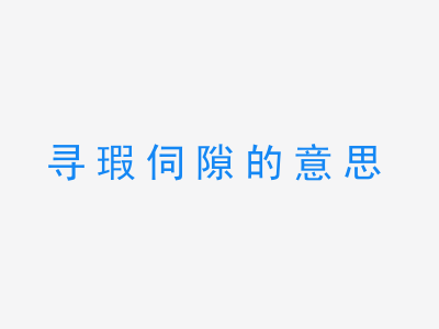 成语寻瑕伺隙的意思