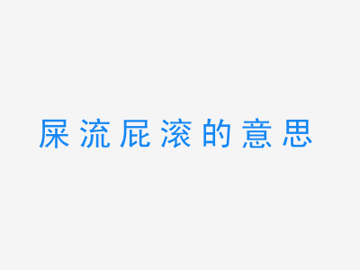 成语屎流屁滚的意思