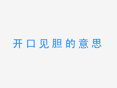 成语开口见胆的意思