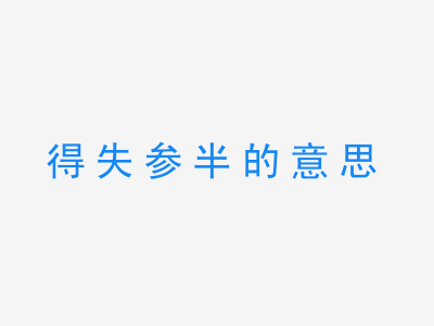 成语得失参半的意思