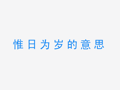 成语惟日为岁的意思