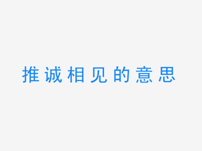 成语推诚相见的意思